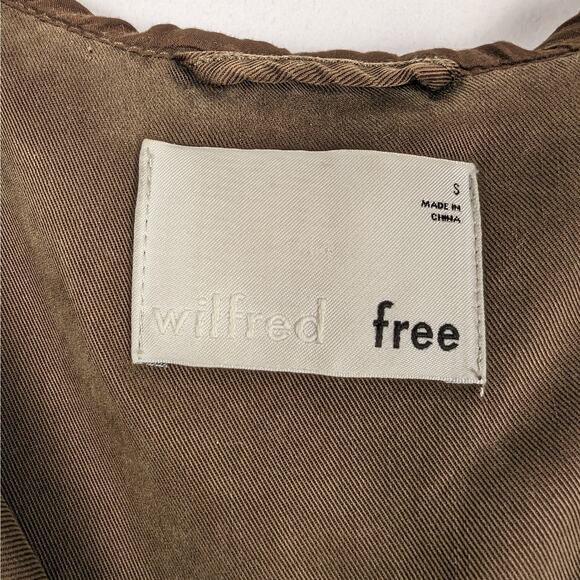 Aritzia Wilfred Free Brown Lightweight Lyocell Hooded Utility Jacket‎ Sz Small - Picture 8 of 10